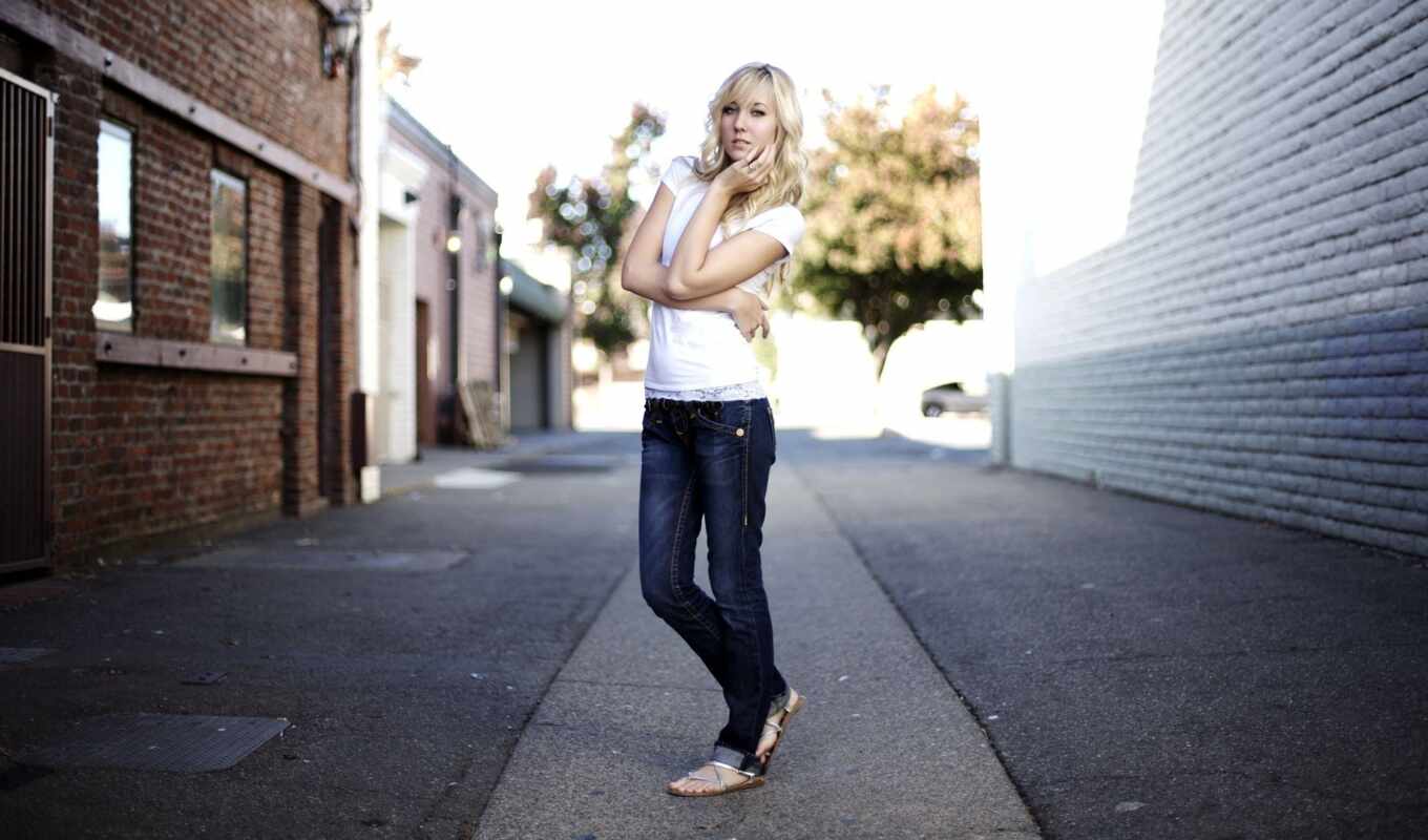 blonde, model, jeans