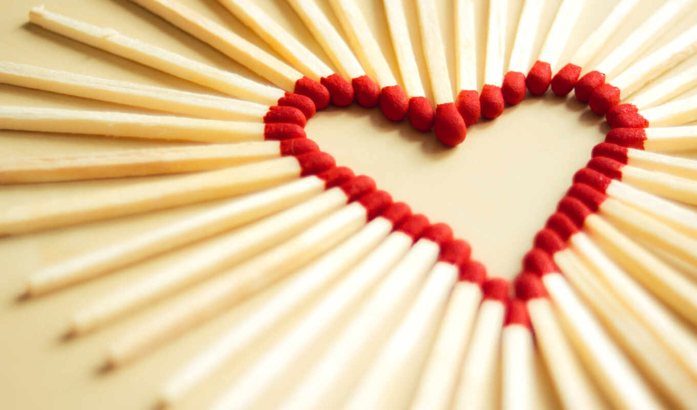 love, picture, macro, heart, matches, matches, matchsticks