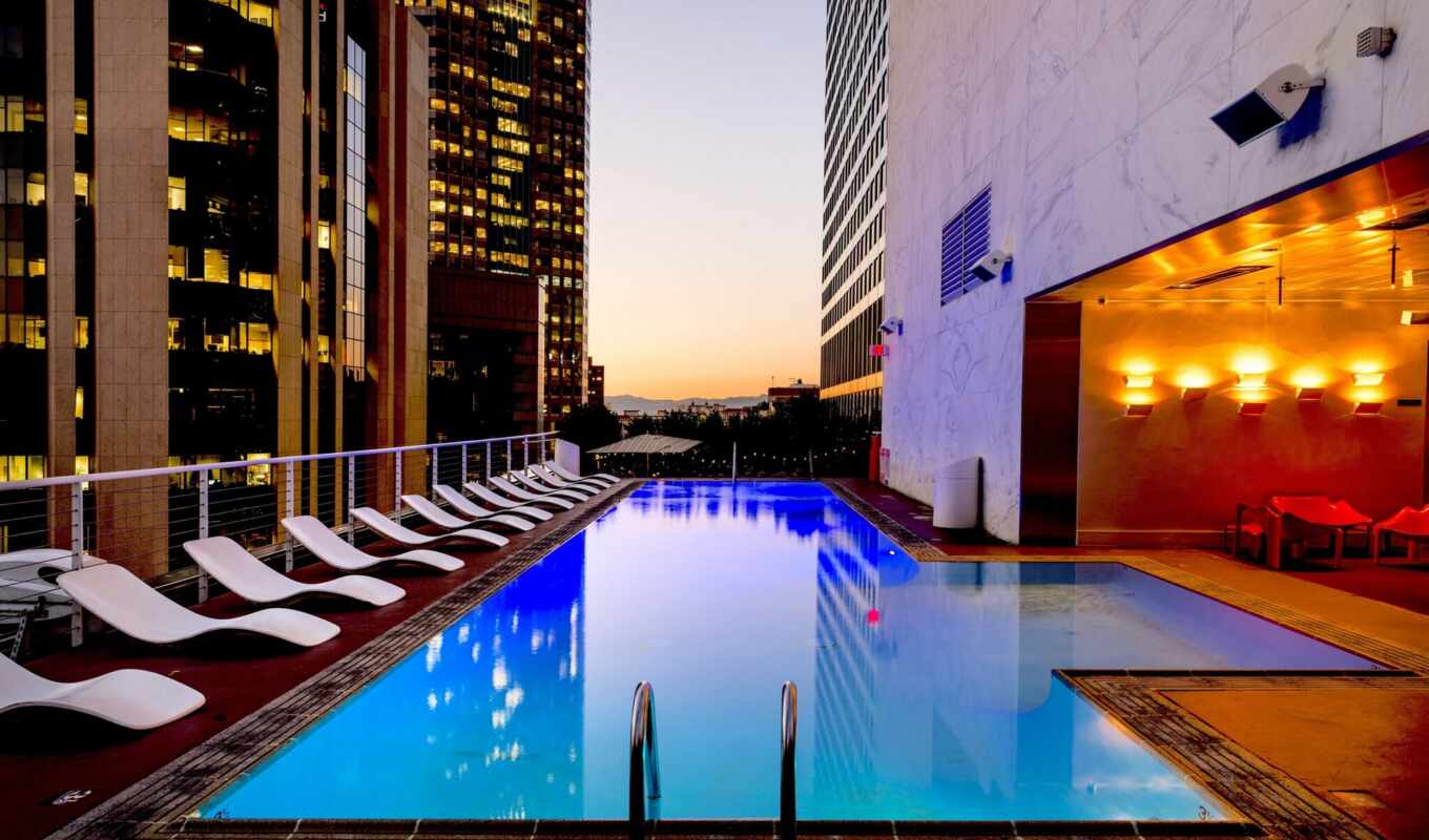 hotel, angeles, california, surf, swimming pool, museum, luxurious, avery, the skyscraper, California, losyi