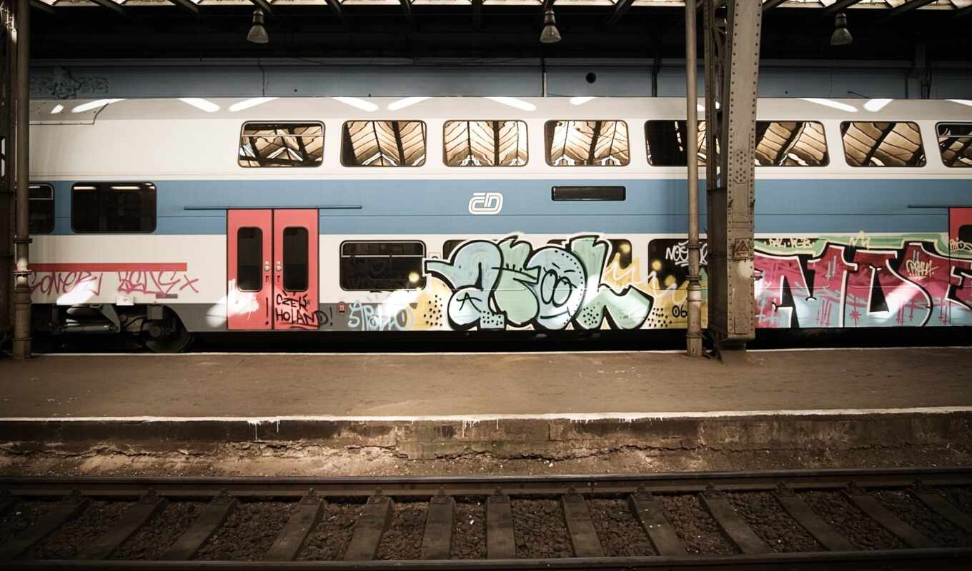 graffiti, graphics, city, a train, metro, Mary, uploaded