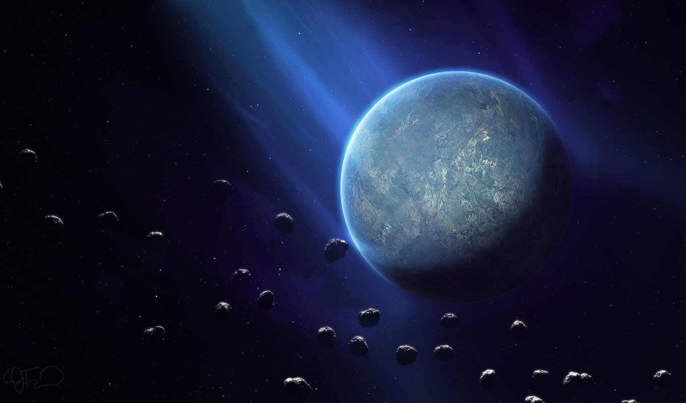space, planet, asteroid, extended download, mrwallpaper