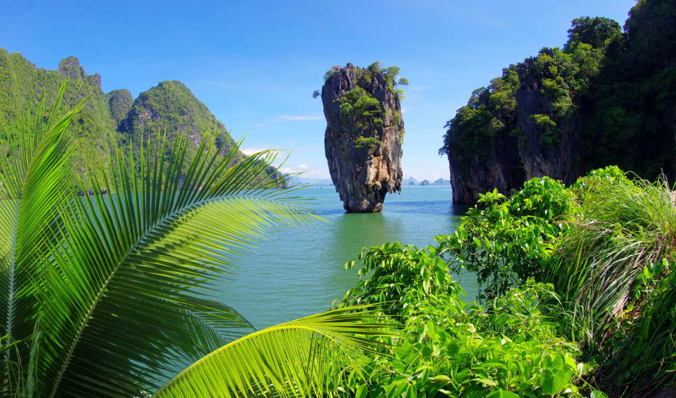 природа, море, пальмы, ко, остров, ocean, таиланда, tropics, thai, скалы, tapu