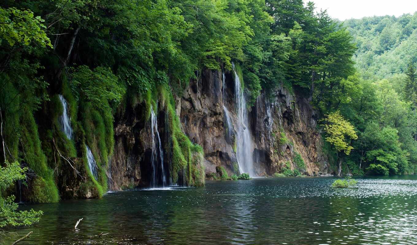 природа, water, park, водопад, водопады, озера, national, хорватия, plitvice