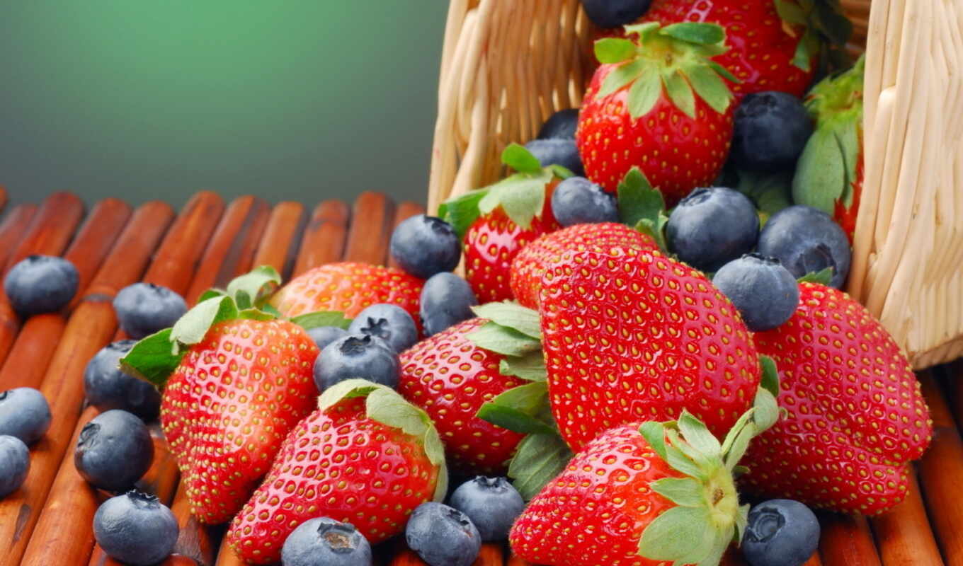 strawberry, berry, blueberries