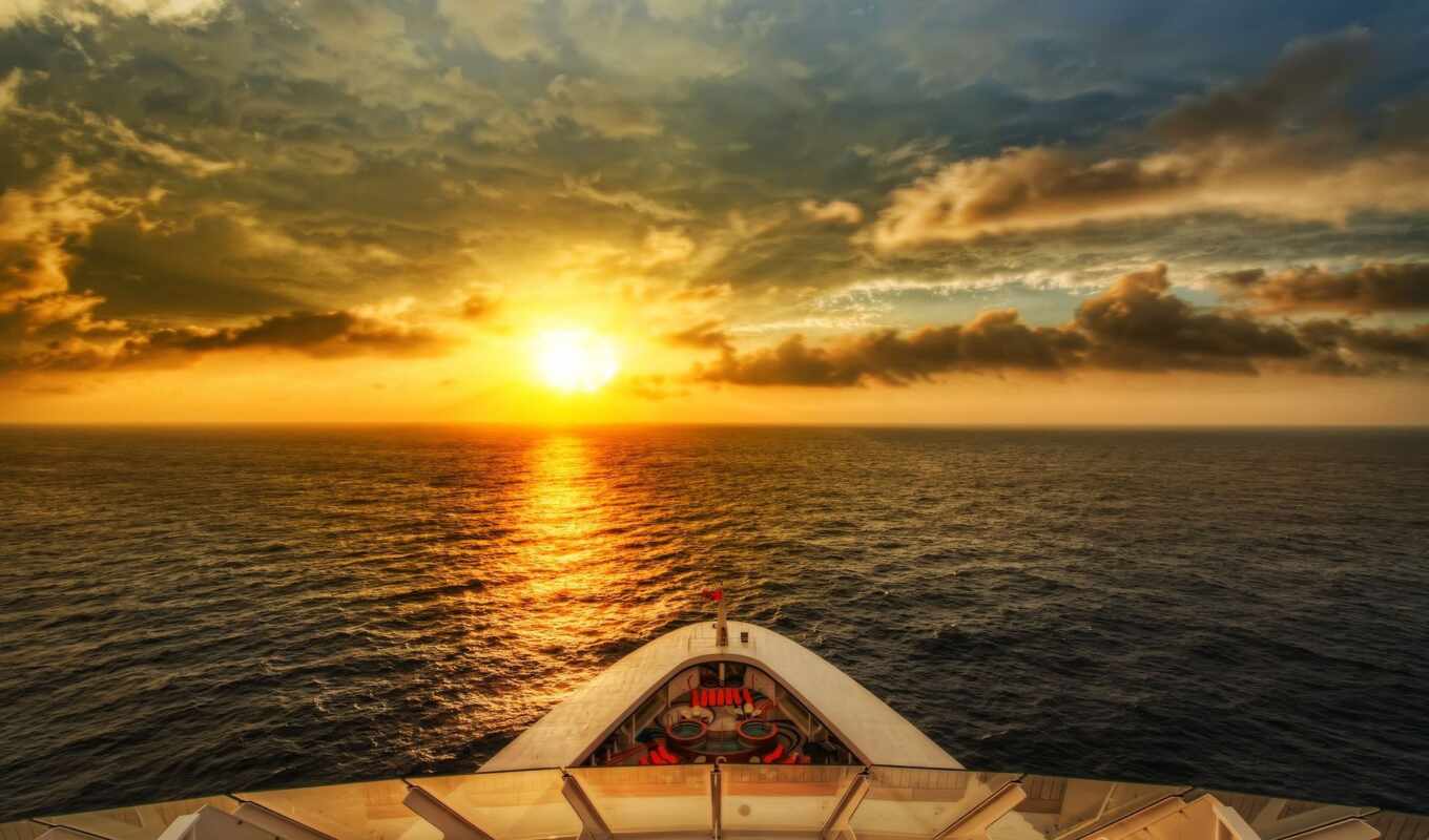 nature, sky, sunset, water, sea, tablet, in, cruise, display, a lot