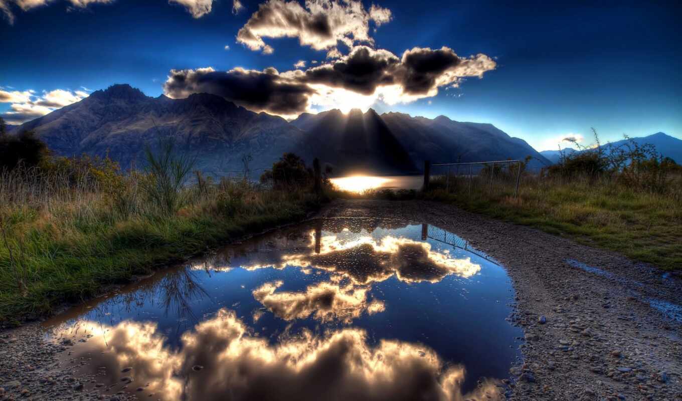 nature, free, photography, hdr, mountains, landscapes, reflections, clouds