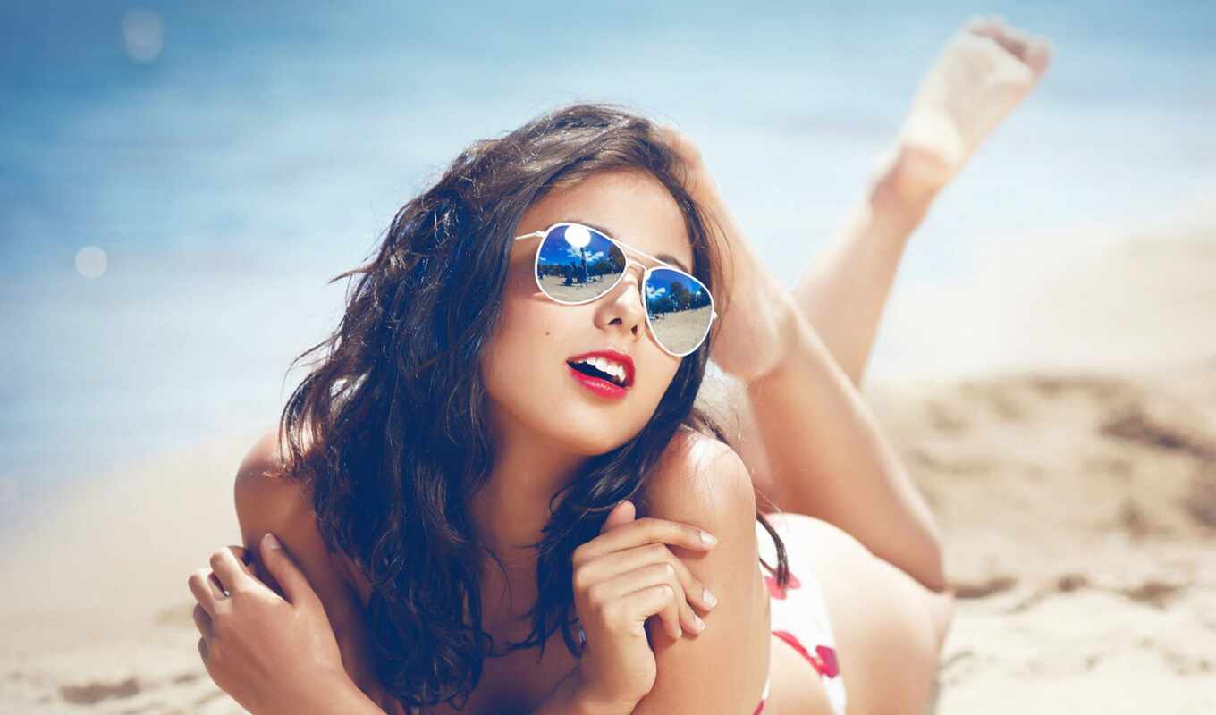 iphone, girl, summer, beach, sexy, sunny, sunglasses