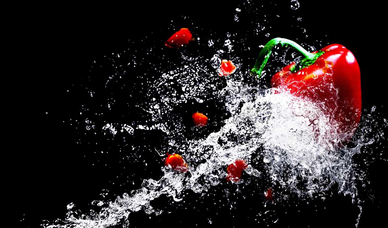 water, vegetable, splash