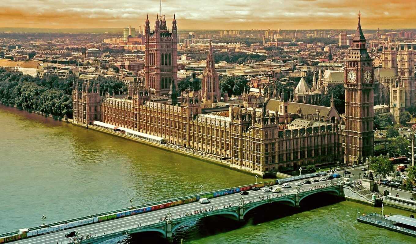 view, Bridge, big, Ben, london