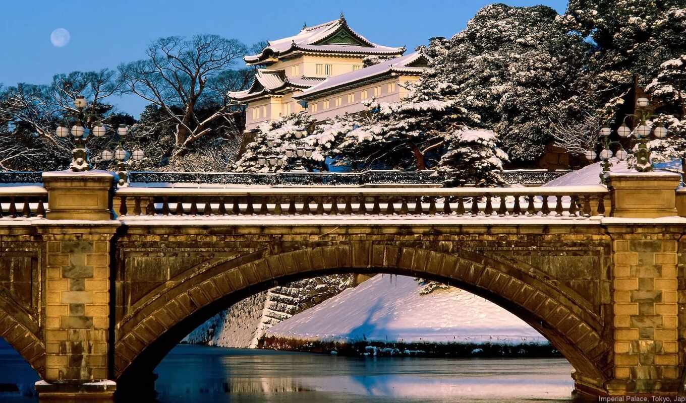 mobile, winter, Bridge, japanese, tablet, tokyo, palace, Japan, imperial, explore, Tokyo