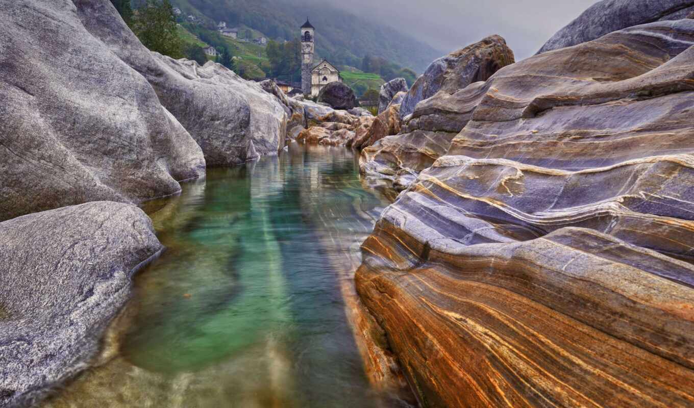 природа, фото, water, гора, rock, река, швейцария, valle, verzasca, верзаска