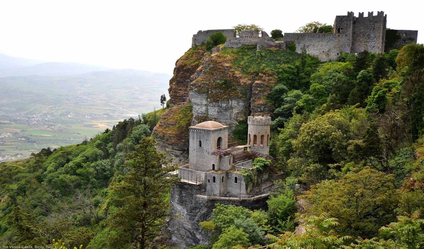 гора, castle, italian, долина