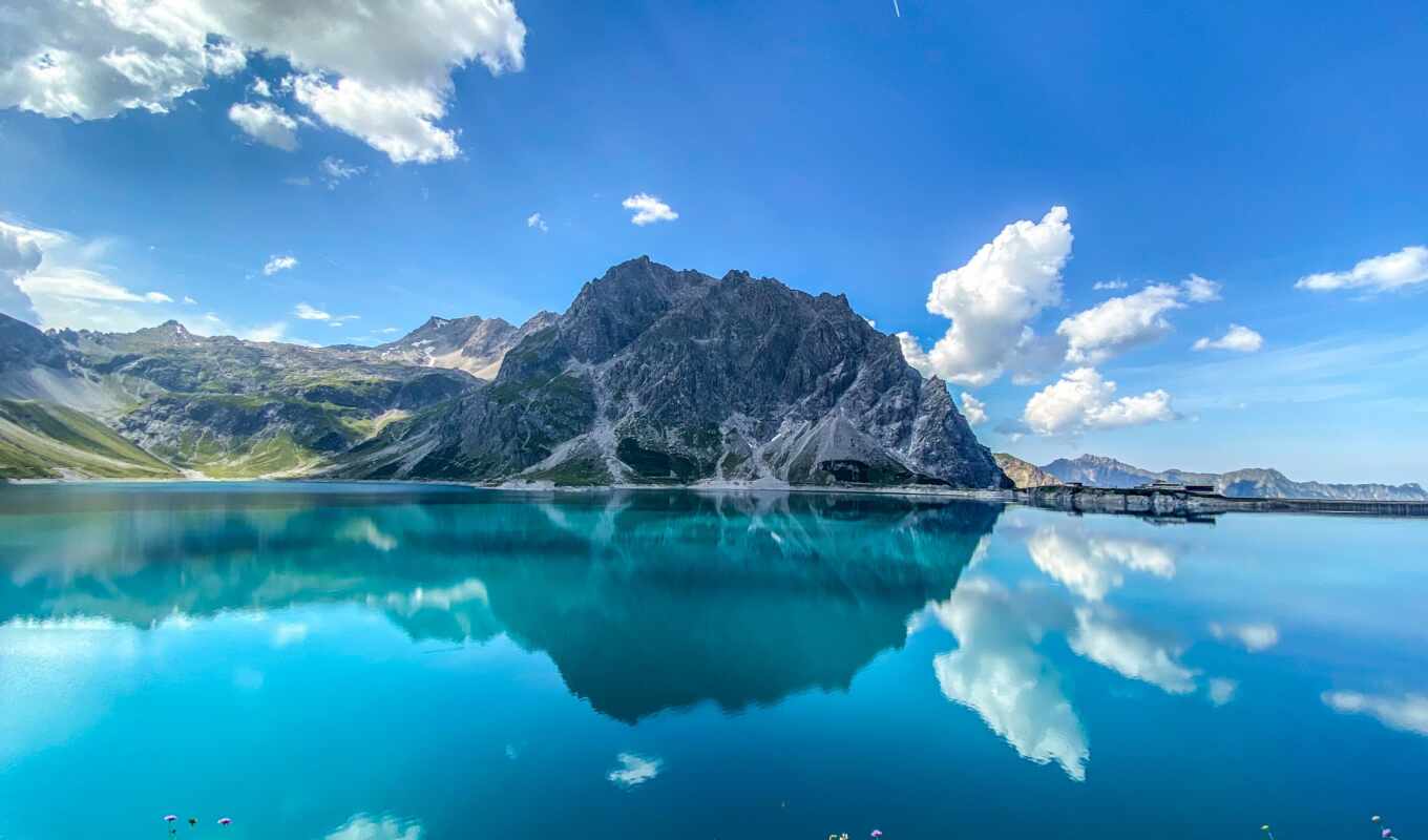 lake, view, Austria, which, the alps, rate, lên, austrian, l nersee