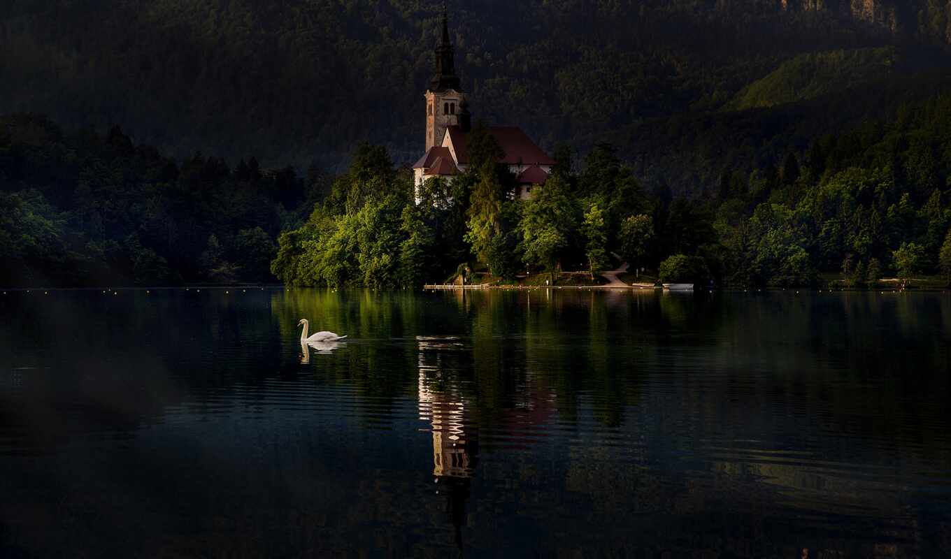 lake, water, mountain, landscape, natural, wall, slovenia, danau, bleed, sangrado