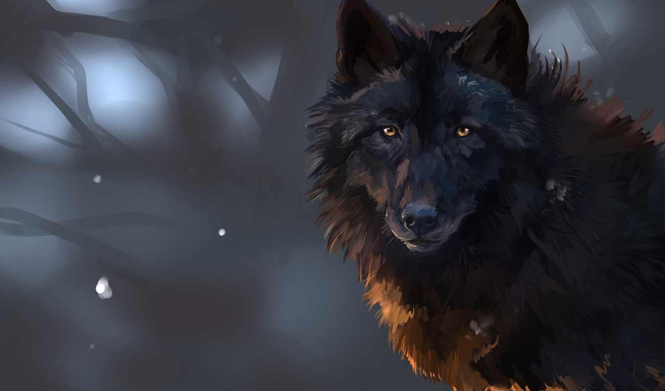 black, background, spirit, eye, wolf, blurring, drawing, tatyana, tulchinskii