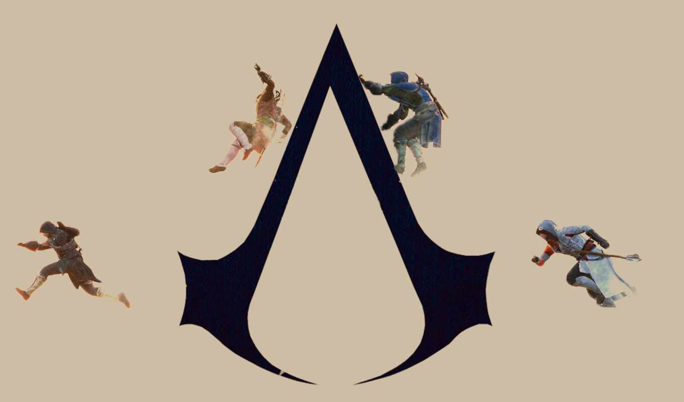 logo, black, телефон, game, creed, assassin, ubisoft, бесконечность, силуэт, brotherhood, discord