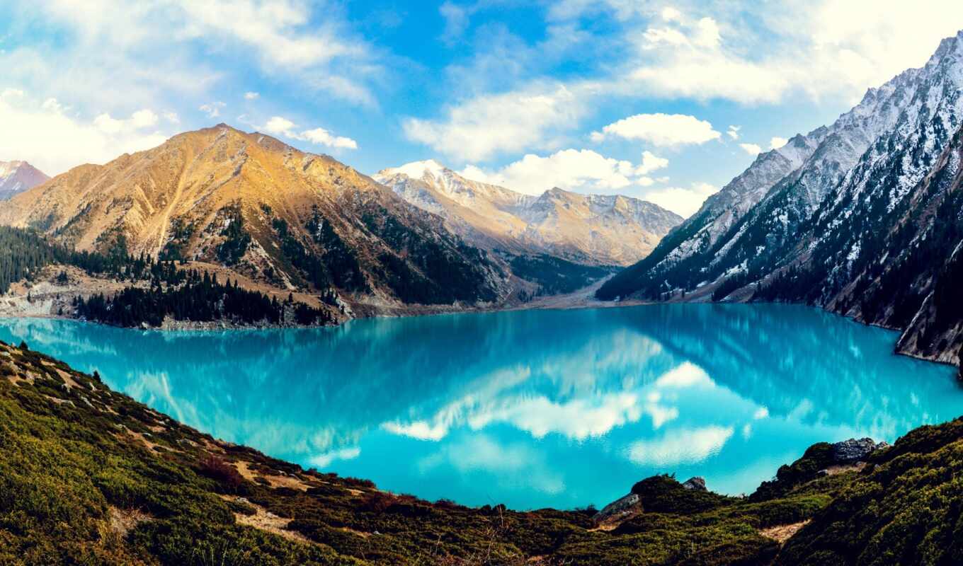 lake, Almaty, Kazakhstan