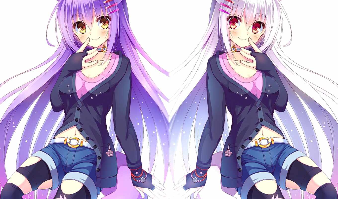 girl, purple, anime, hair, cute, wolf, pinterest, pin