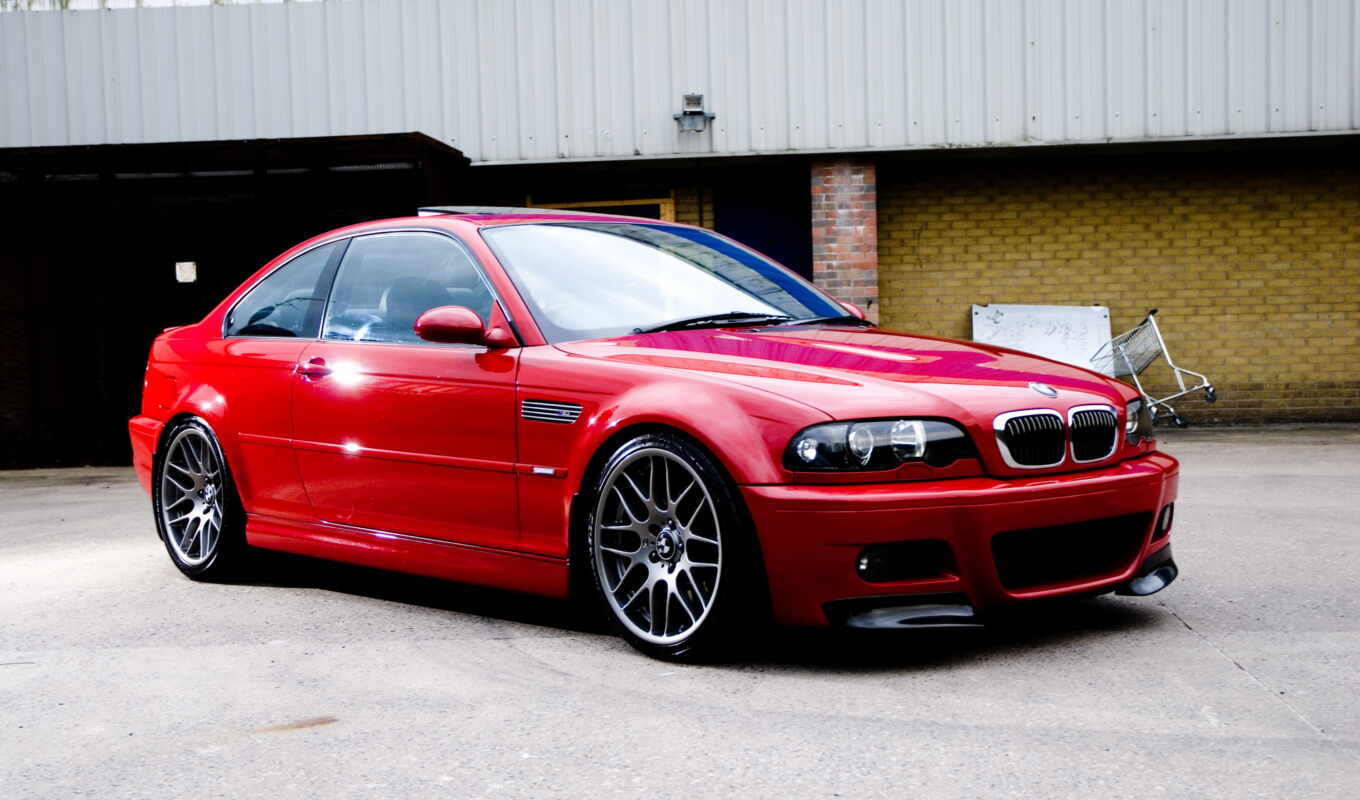 red, building, bmw, coupe, e46, sports, m3