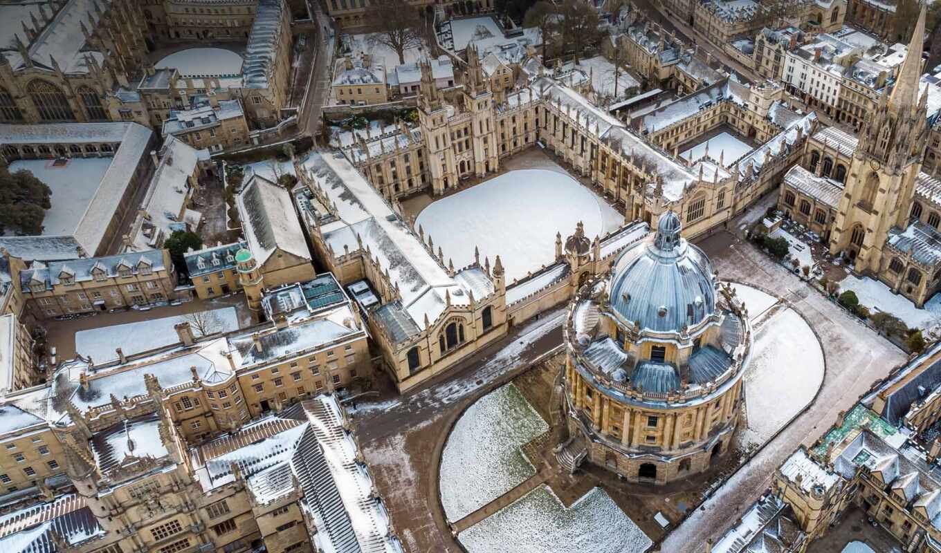 winter, England, university, oxford