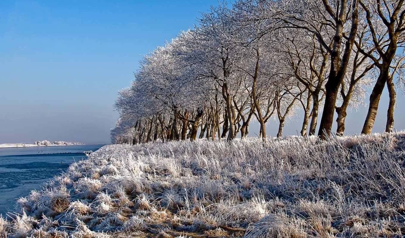 пейзажи -, снег, winter, tapety, hintergrundbild