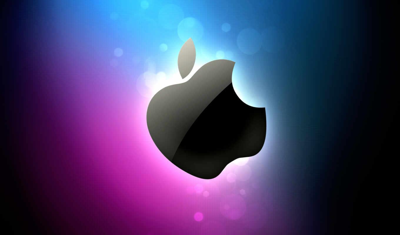 logo, apple, blue, purple, gradient