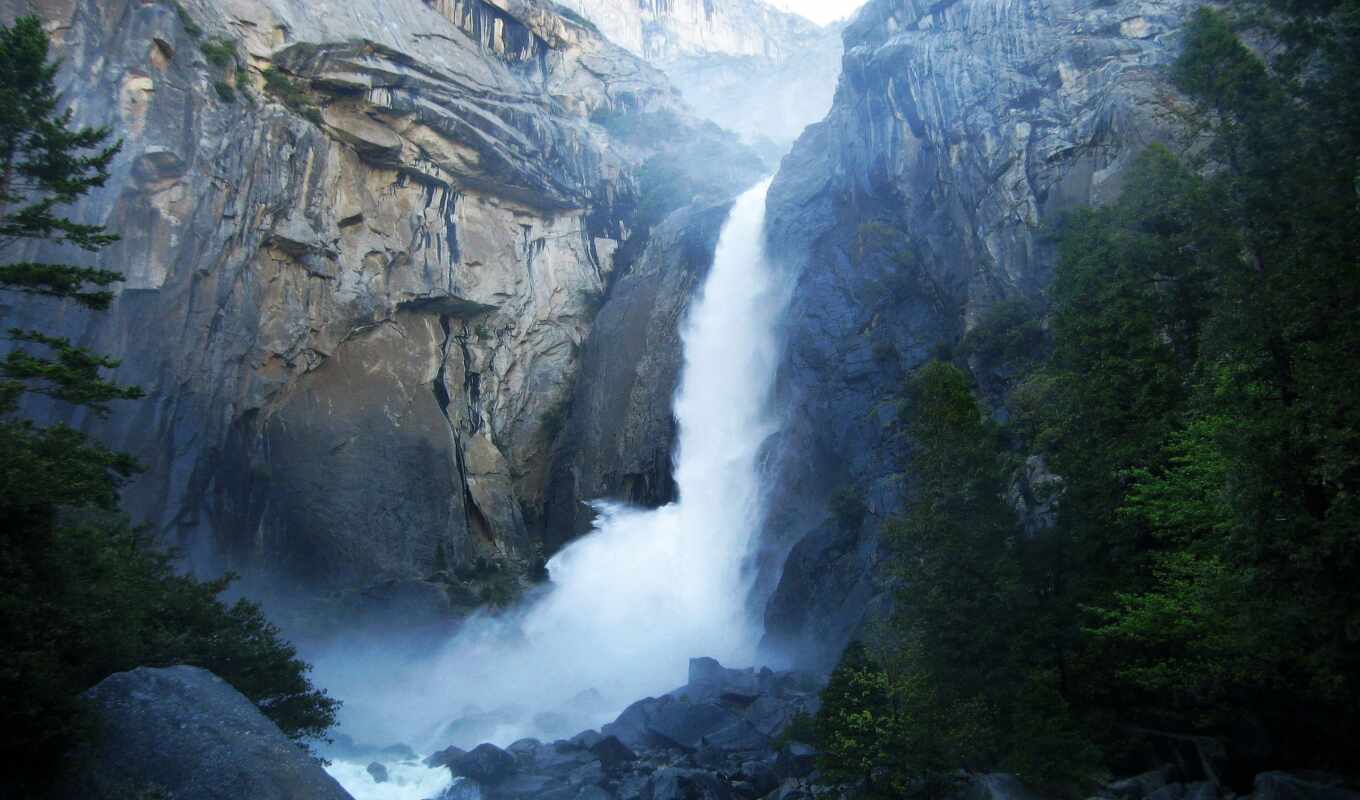 USA, park, waterfall, national, yosemite