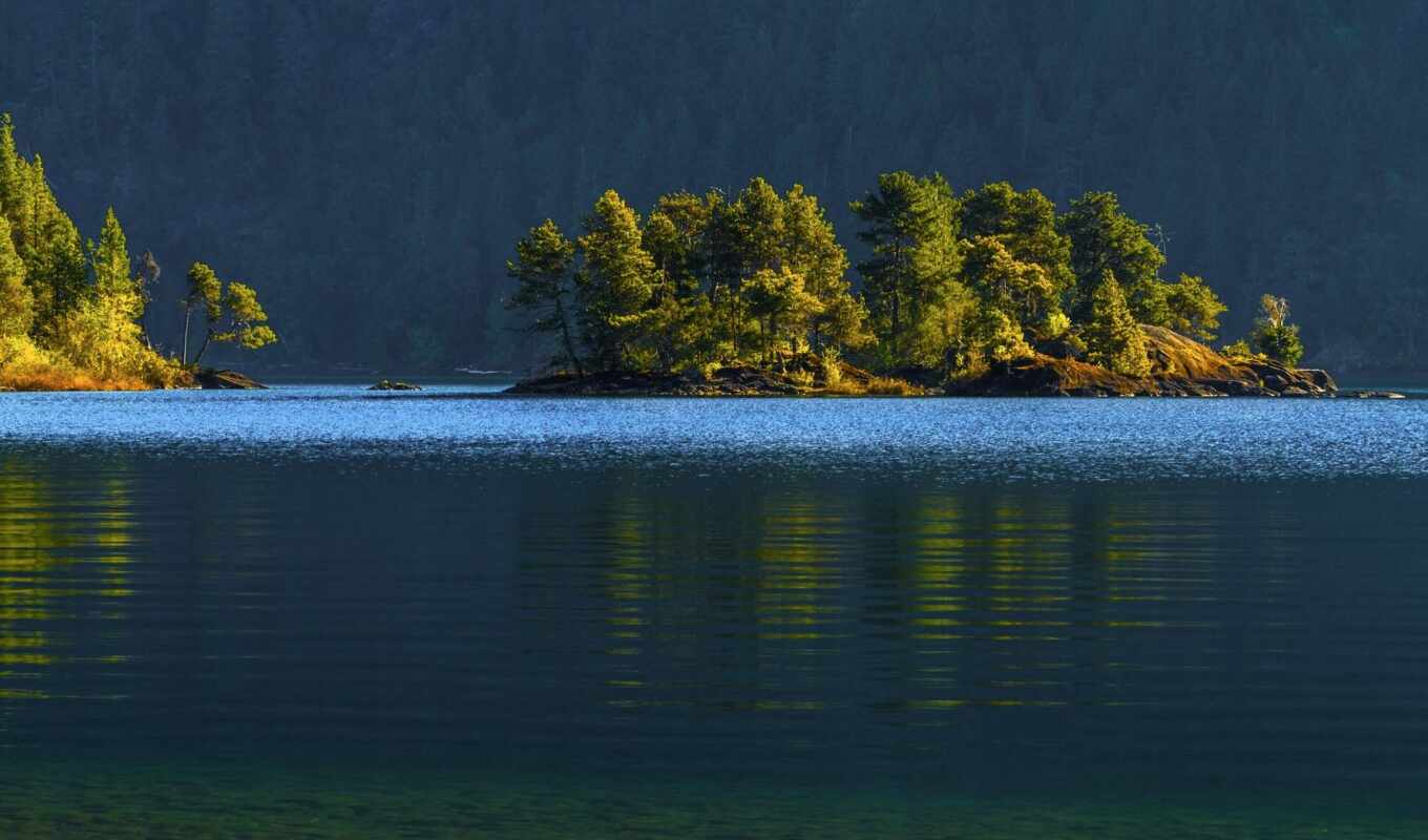lake, landscape, island, Vancouver, houseboat