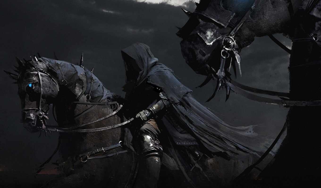 black, horse, night, ring, dark, lord, the rider, cape, mordor