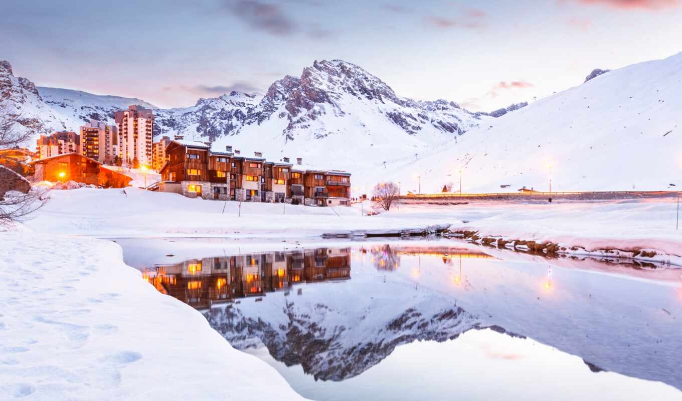 природа, winter, resort, альпы, schnee, fototapete