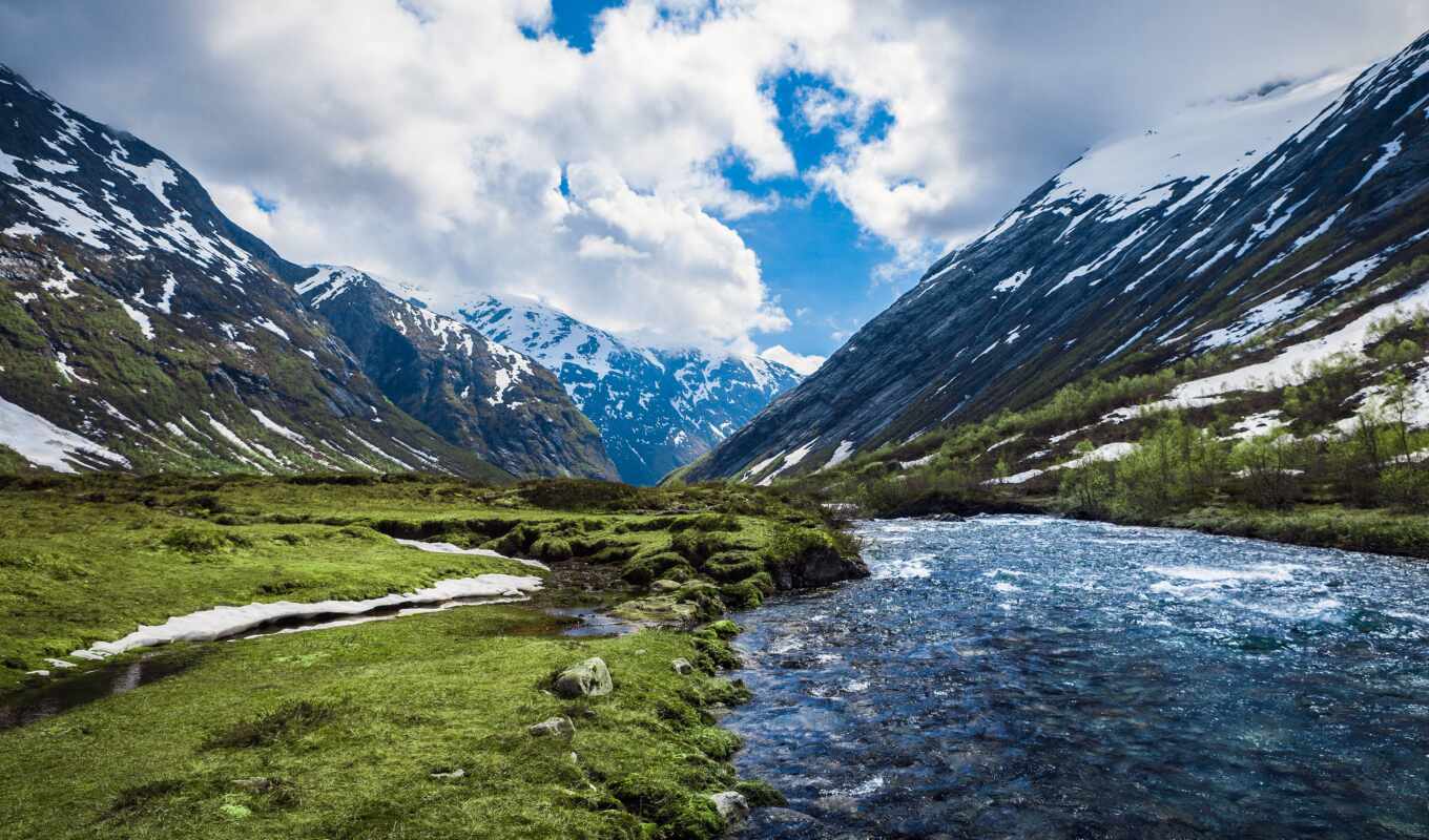озеро, природа, язык, sxga, река, чистота, норвегии, norwegian, горы