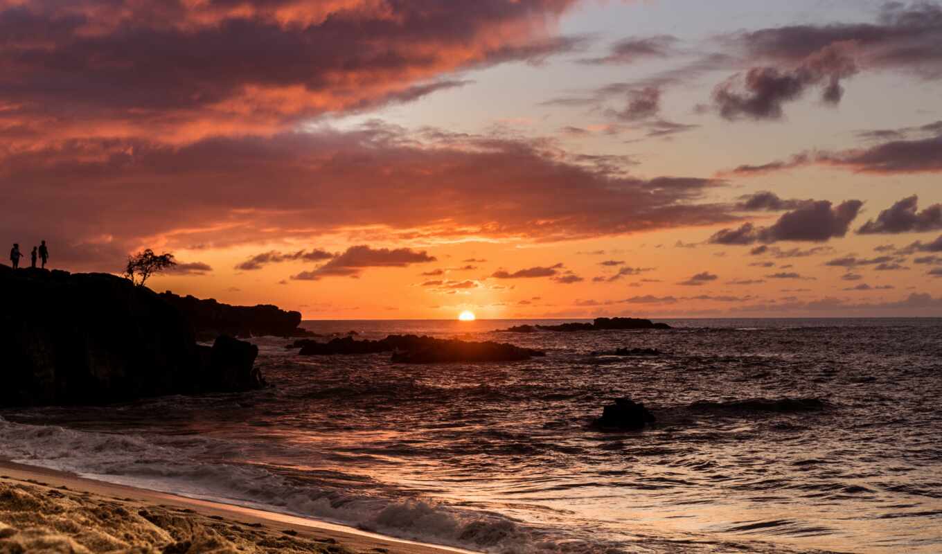 sunset, beach, bay, Sebastian, hawaii, oahu, flickr, waimea, loeffler