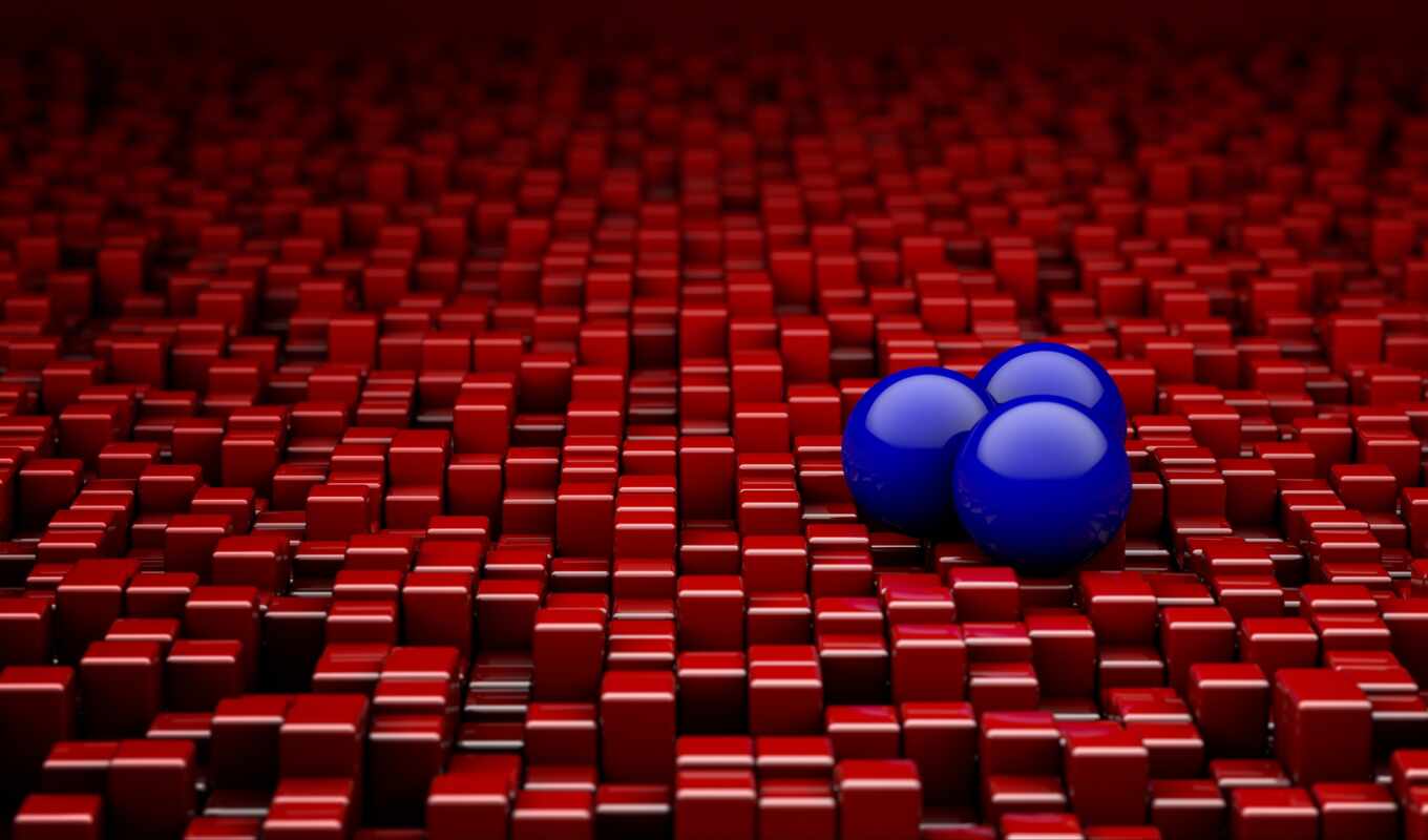 blue, cube, abstract, red, rendering, ball, to lead, sell, political