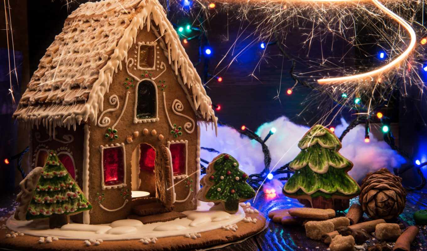 house, design, new, year, christmas, lodge, gingerbread