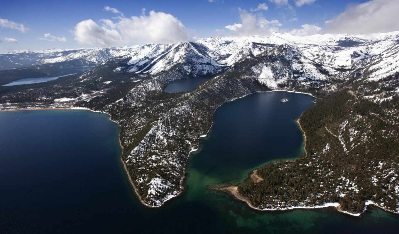 озеро, california, bay, emerald, tahoe