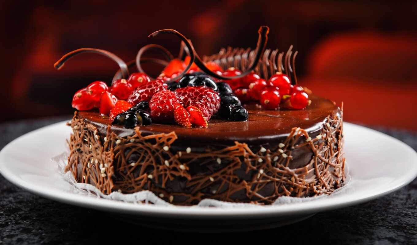 chocolate, cake, birthday