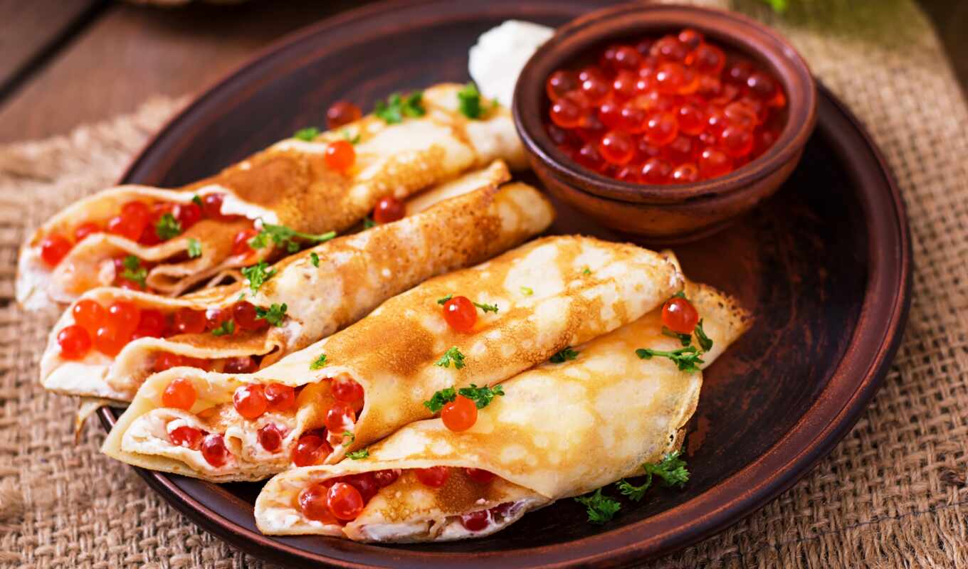 red, caviar, tablet, delicious, give, recipe, pancake