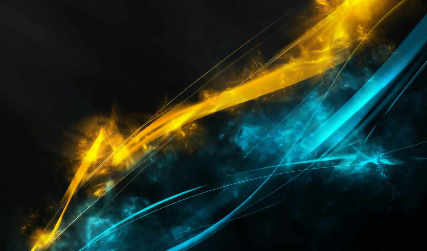 blue, abstraction, yellow