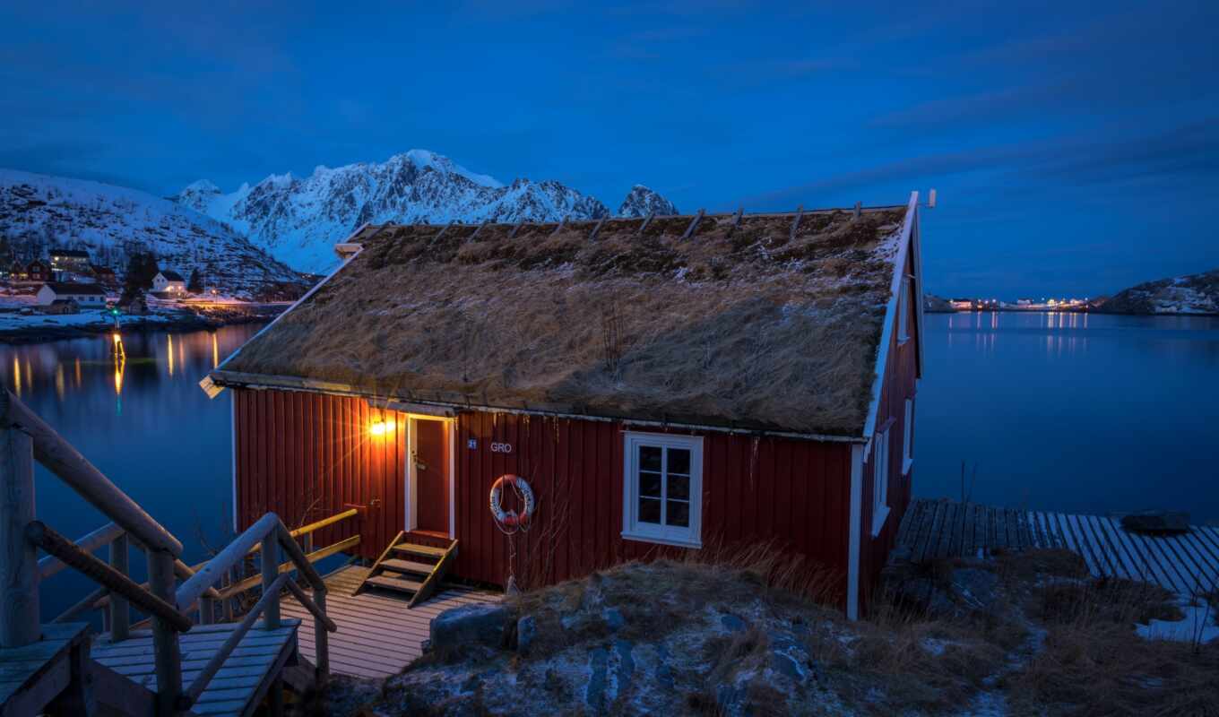 mac, house, mountain, island, beautiful, Norway, pure, norwegian, Lofoten islands, glow, lofotenskii