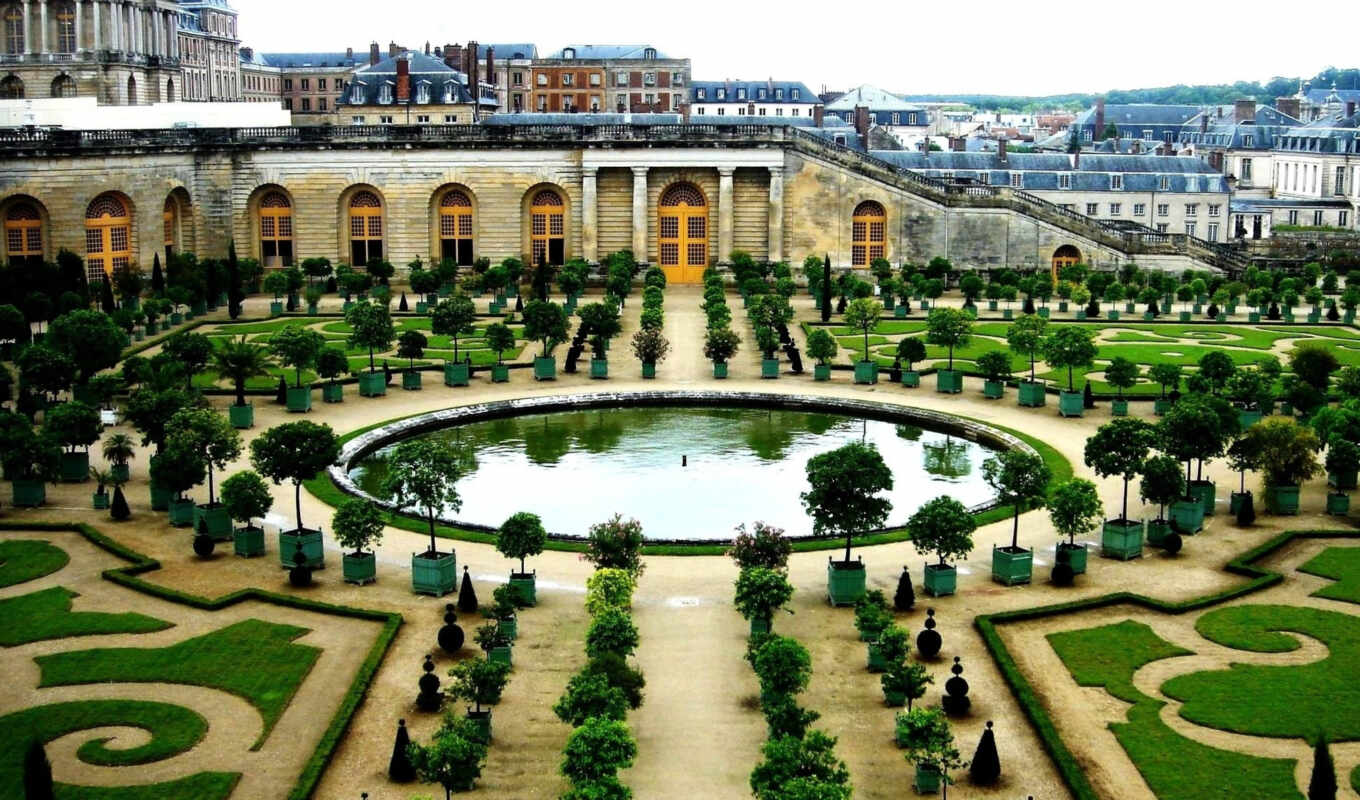 париж, день, дворец, french, versailles, château, парковый