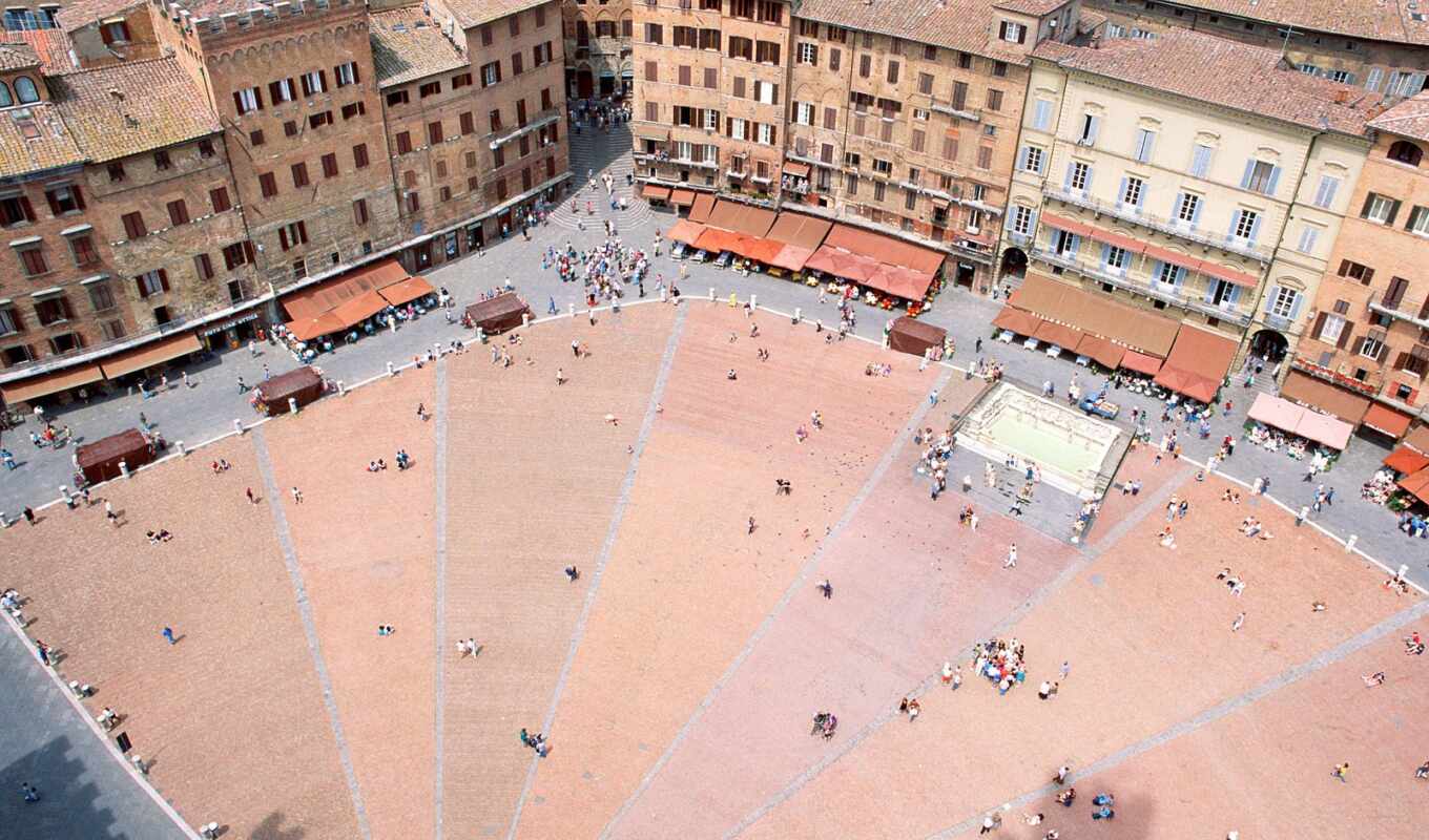 cities, of, field, italy, square, siena