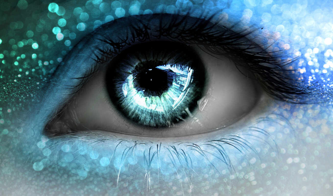 eye, macro, lights, blue, eyelashes, pupil
