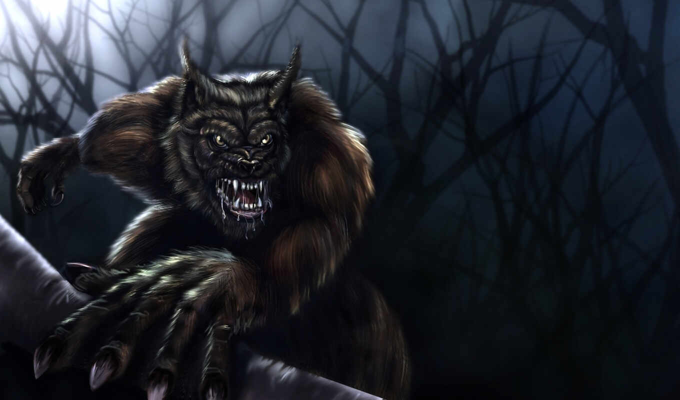 фантастика, широкоформатные, волк, оборотни, werewolf