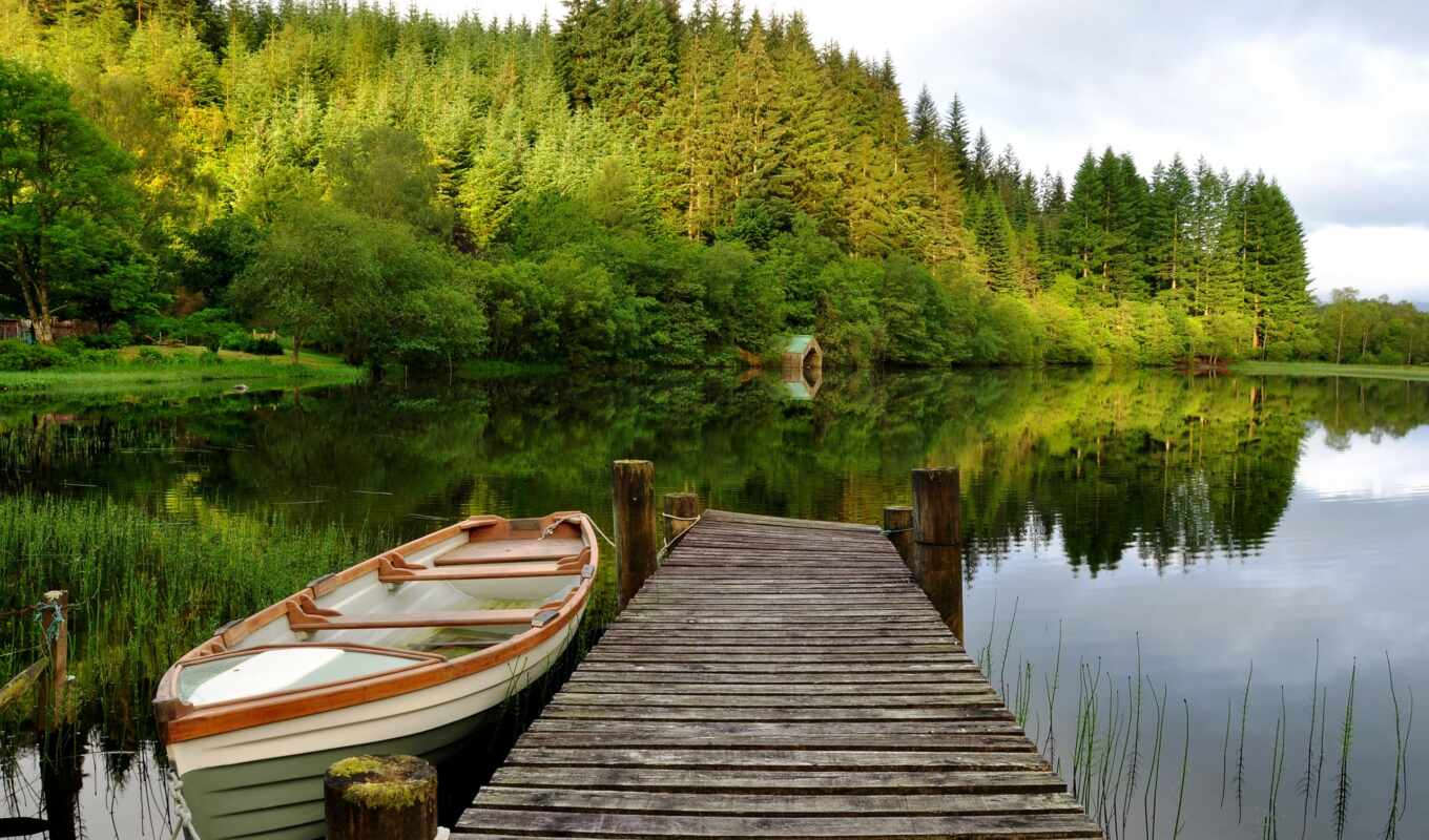 background, for, screen, wood, free, boat, lago, bridge