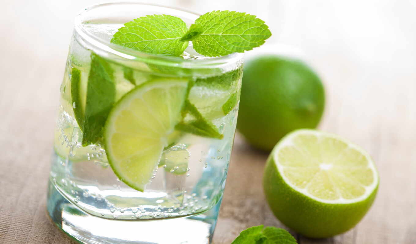 picture, water, glass, water, fresh, mint, lime, soda
