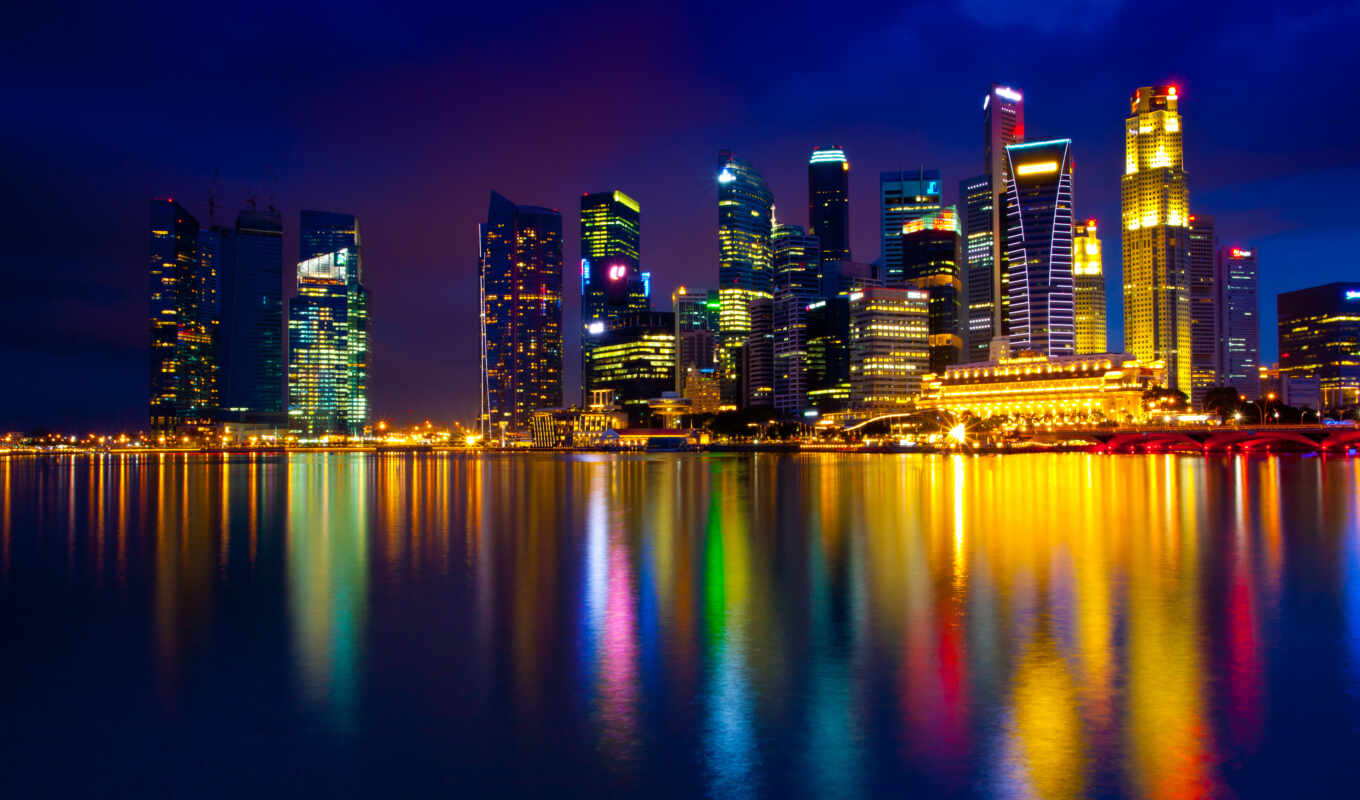 new, город, ночь, york, singapore