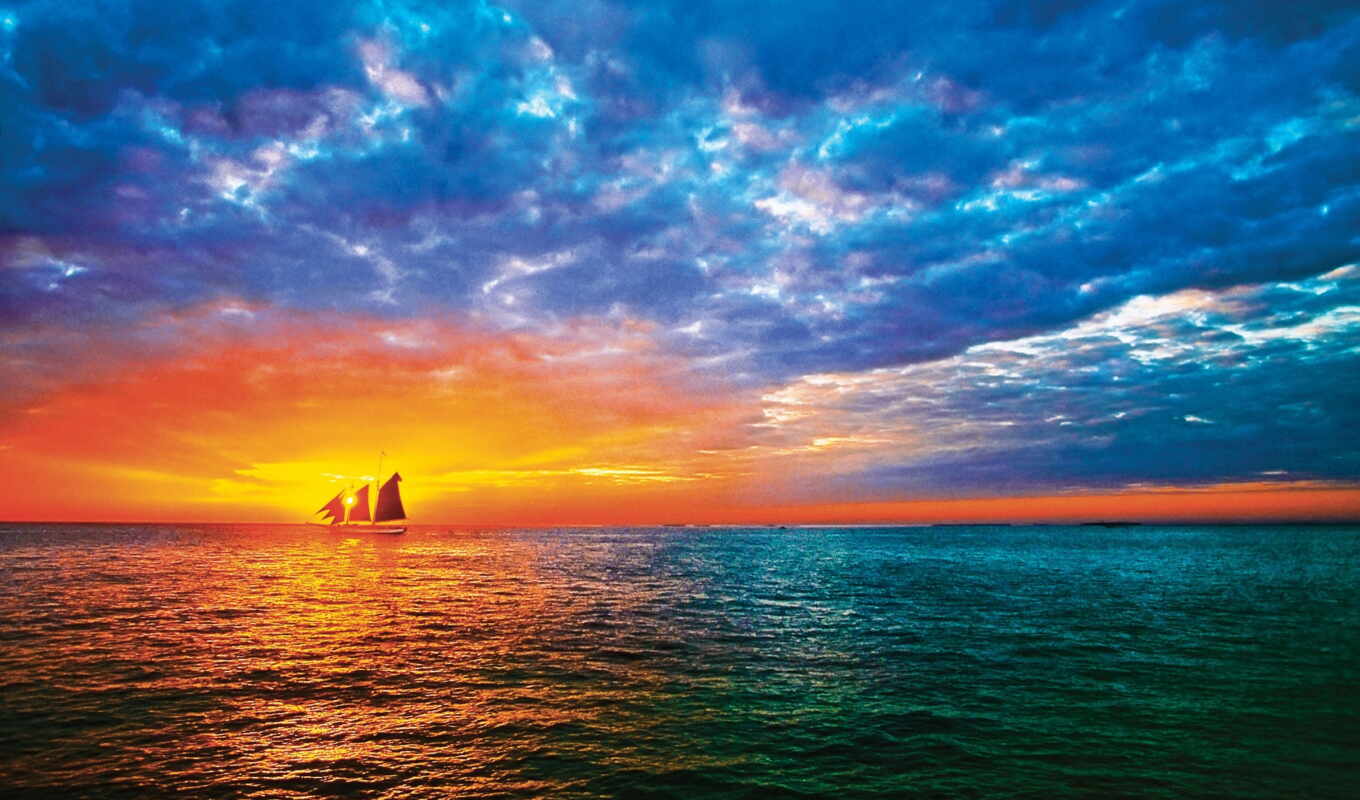nature, sky, sunset, ship, water, sea, coast, horizon, ocean, calmness, shoe, after-treatment, key florida, islamorada, sunset, locking key, coral reef
