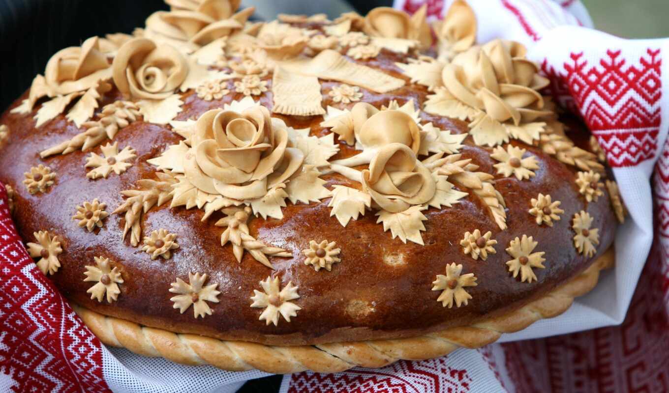 photo, square, wedding, bread, symbol, ukrainian, recipe, donut, bake, baton