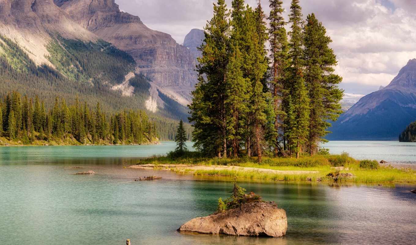 lake, mountain, Canada, because