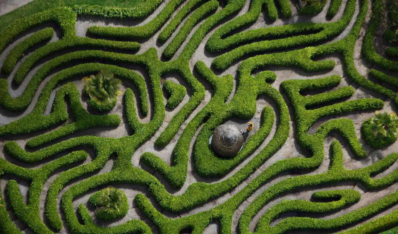 photo, garden, labyrinth, glendurgan
